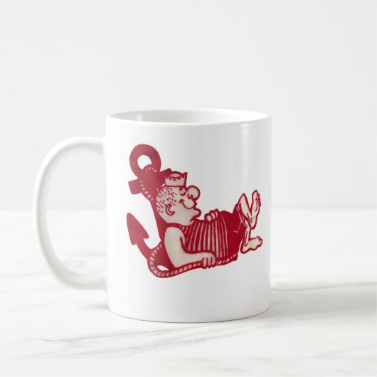 Schläfrige Seemann-Keramik-Tasse Kaffeetasse (Links)