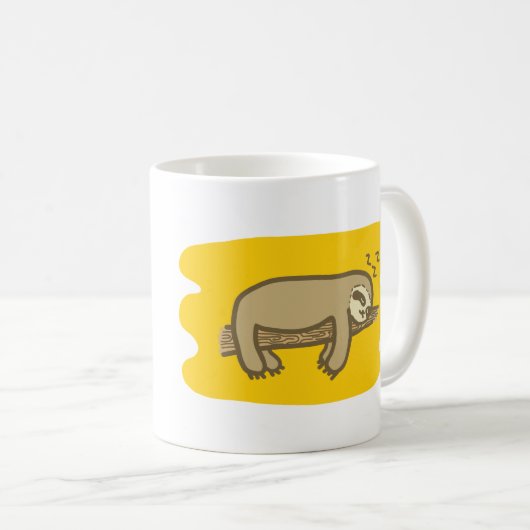 Schläfrige Sloth-Tasse Kaffeetasse (VorderseiteRechts)