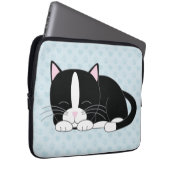 Schläfrige Smokings-Katze {blau} Laptopschutzhülle (Vorne Rechts)