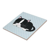 Schläfrige Smokings-Katze Fliese (Seite)