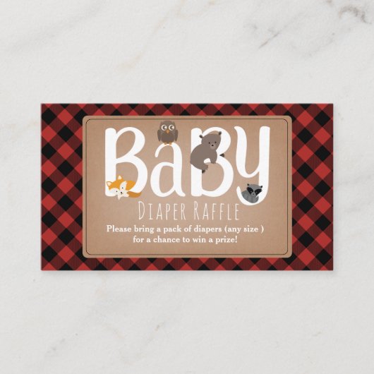 Schläfrige Tiere betäuben Karierte Windeln Begleitkarte (Vorderseite)