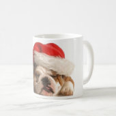 Schläfrige Weihnachtsbulldoggen-Tasse Kaffeetasse (VorderseiteRechts)
