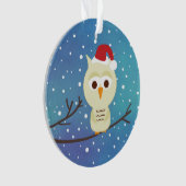 Schläfrige Weihnachtseulen-personalisierte Ornament (Vorderseite)