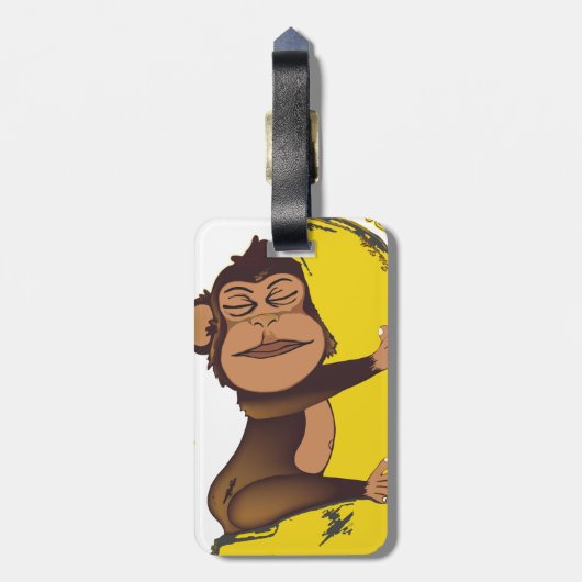 Schläfriger Affe Gepäckanhänger (Rückseite vertikal)