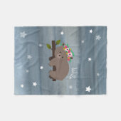 Schläfriger Bärn-Blumenstern-Mädchen-Fleece-Decke Fleecedecke (Vorderseite (Horizontal))