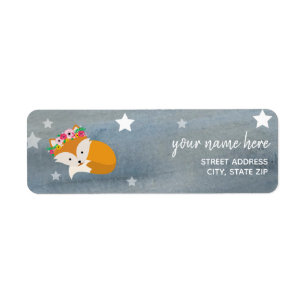 Schläfriger Boho Fox spielt Aquarell-Babyparty di