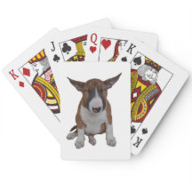 Schläfriger Bullterrier-Welpen-Spielkarten