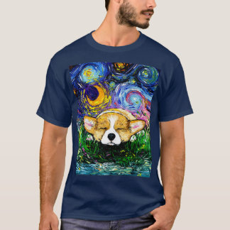 Schläfriger Corgi Nacht T-Shirt
