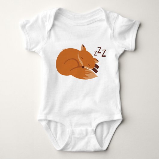 Schläfriger Fox Baby Strampler (Vorderseite)