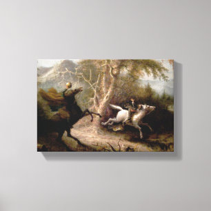 Schläfriger hohler kopfloser Reiter gerahmt Leinwanddruck