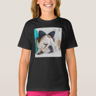 Schläfriger Hund Getty Bild- mit Katzen-Stirnban T-Shirt