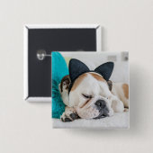 Schläfriger Hund Getty Bild-| mit Katzen-Stirnband Button (Vorne & Hinten)