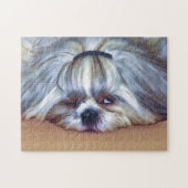 Schläfriger Hund Shih Tzu Puzzle (Horizontal)