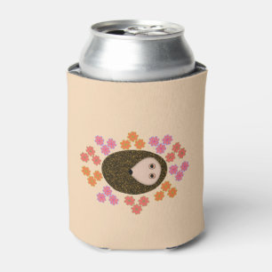 schläfriger Igel und Blume Flasche Cooler Dosenkühler