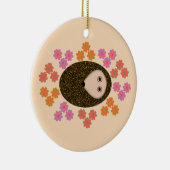 Schläfriger Igel und Blume Ornament (Rechts)