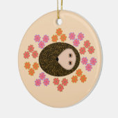 Schläfriger Igel und Blume Ornament (Links)