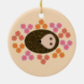 Schläfriger Igel und Blume Ornament (Hinten)