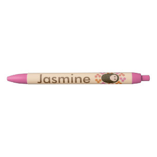 Schläfriger Igel und Blume Personalisierter Pen Kugelschreiber