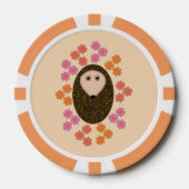 Schläfriger Igel und Blume Pokerchips (Vorderseite)
