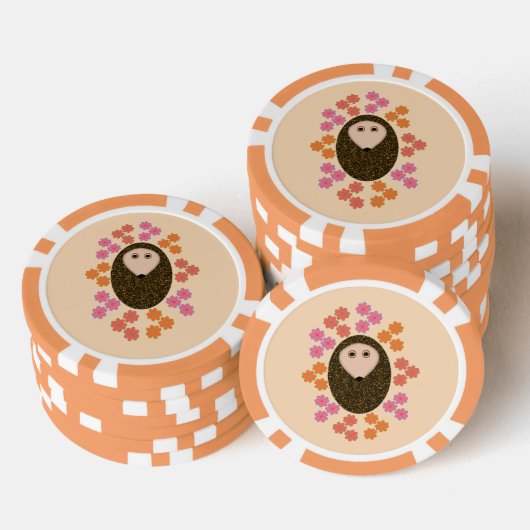 Schläfriger Igel und Blume Pokerchips (Stapel)