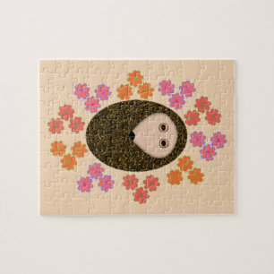 Schläfriger Igel und Blume Puzzle