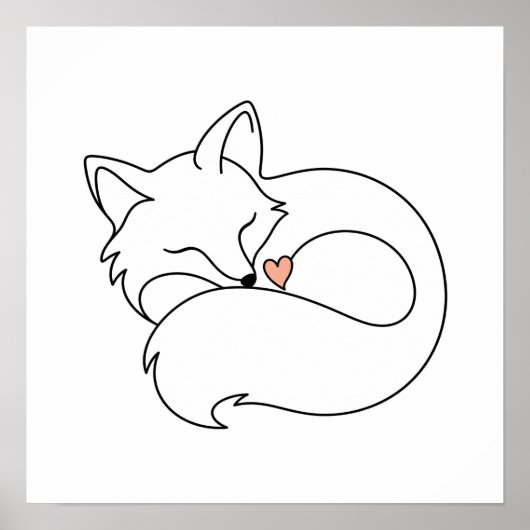 Schläfriger Kleiner Fuchs Poster (Vorne)