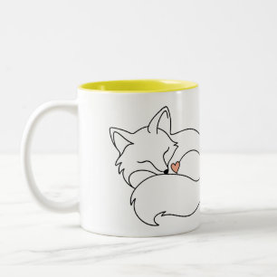 Schläfriger kleiner Fuchs Zweifarbige Tasse