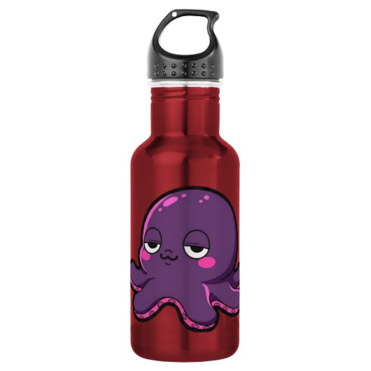Schläfriger Lustiger Oktopus Edelstahlflasche (Vorderseite)