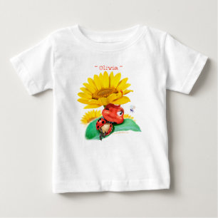 Schläfriger Marienkäfer Baby-Jerseys T/schläfri Baby T-shirt