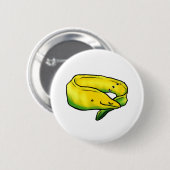 Schläfriger Moray-Aal, gelb Button (Vorne & Hinten)