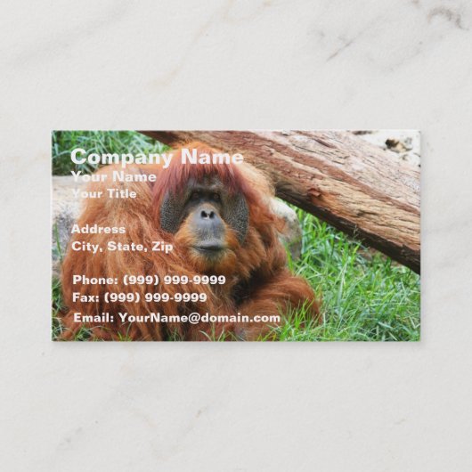 Schläfriger Orang-Utan Visitenkarte (Vorderseite)