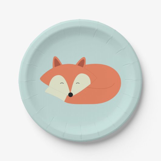 Schläfriger roter Fox Pappteller (Vorderseite)