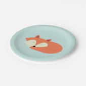 Schläfriger roter Fox Pappteller (Schrägansicht)