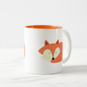 Schläfriger roter Fox Zweifarbige Tasse (VorderseiteRechts)