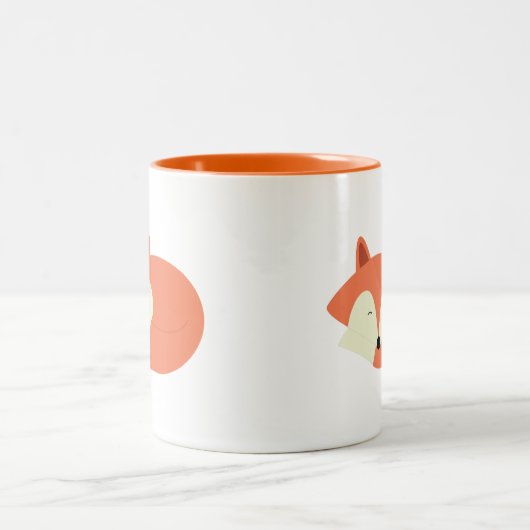 Schläfriger roter Fox Zweifarbige Tasse (Mittel)