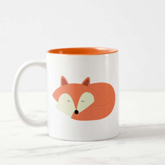 Schläfriger roter Fox Zweifarbige Tasse (Links)