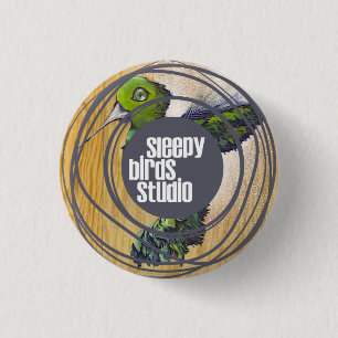 Schläfriger Vogel-Studio-Knopf 1 Button