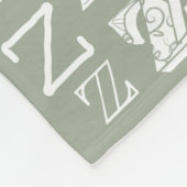 Schläfriger WaldFox Zzz, der personalisierte Name Fleecedecke (Ecke)