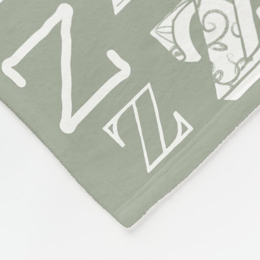 Schläfriger WaldFox Zzz, der personalisierte Name Fleecedecke (Ecke)