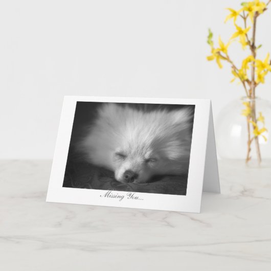 Schläfriger Welpe - vermisst Sie Karte (Gelbe Blume)