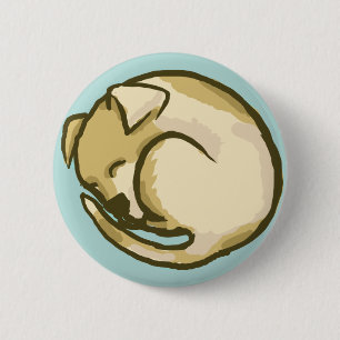 Schläfriger Welpen-Knopf Button
