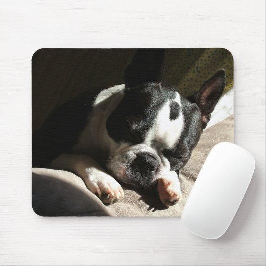 Schläfriges Boston Mousepad (Mit Mouse)