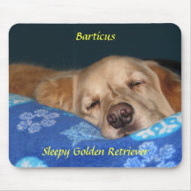 Schläfriges golden retriever Mousepad