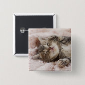 Schläfriges Kätzchen Button (Vorne & Hinten)