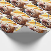 Schläfriges Kätzchen Geschenkpapier (Ecke)