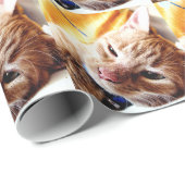 Schläfriges Kätzchen Geschenkpapier (Rolleneckpunkt)