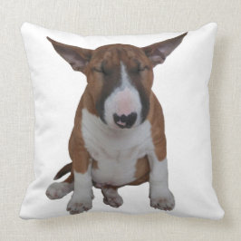 Schläfriges kleines Bullterrier-Wurfs-Kissen Kissen