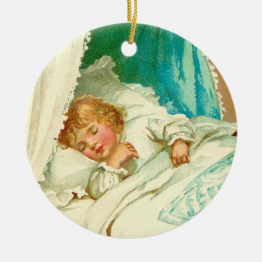 Schläfriges Mädchen Keramikornament (Vorne)