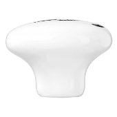 Schläfriges Schwarzweiss-Kätzchen der Katzen | Keramikknauf (Seitenansicht)