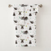 Schläfriges süßes Trägheits-Muster Badhandtuch Set (Insitu)